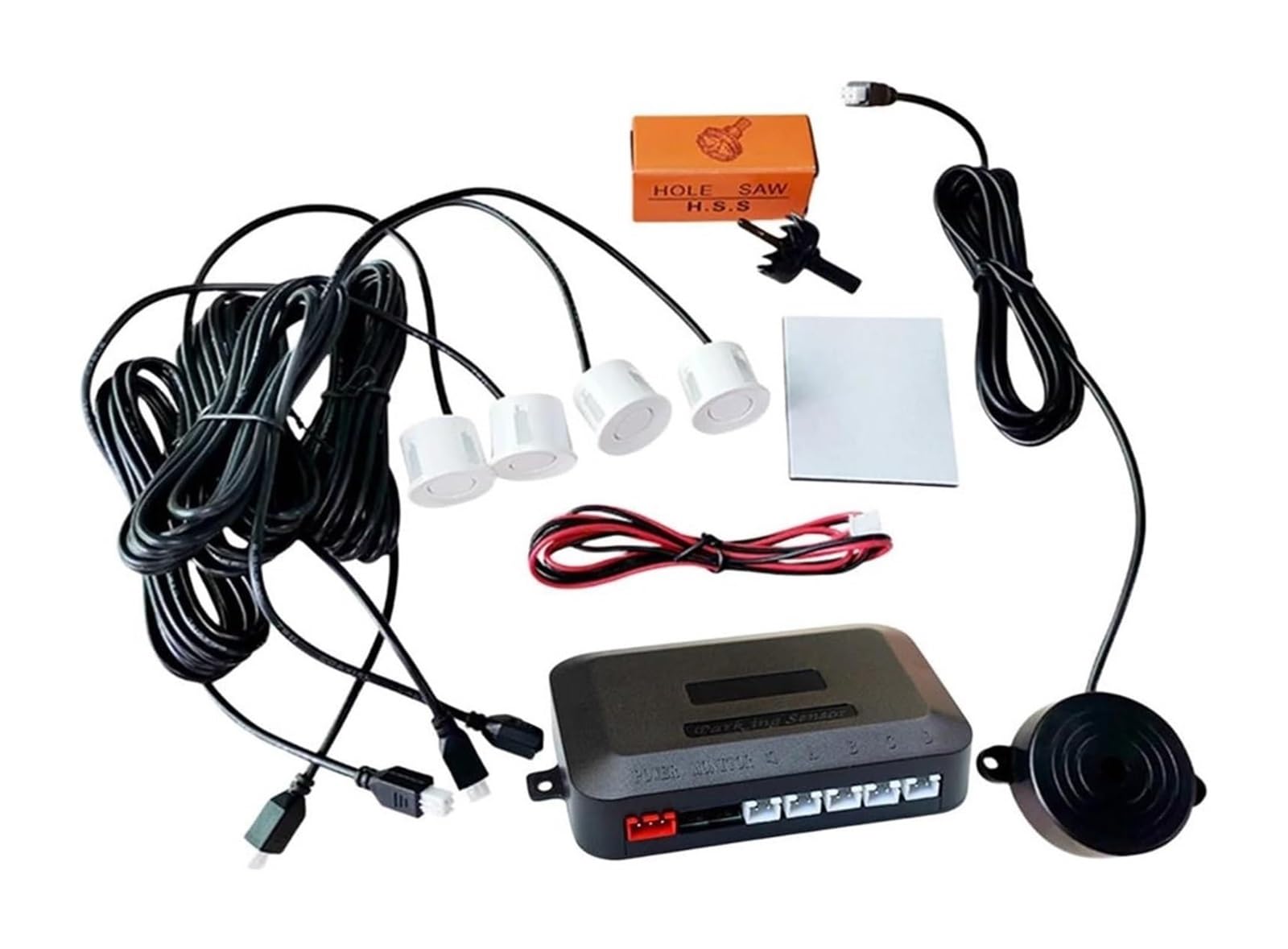 Système De Radar De Recul Kit Capteurs Stationnement pour Radar Recul Arrière 12 V 4 Sondes 22 Mm Alerte Sonore Buzzer Pur pour Véhicule