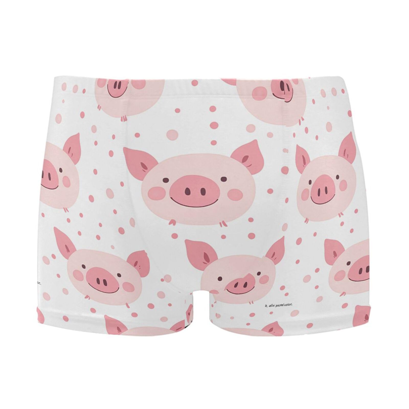 Mens Swim Trunks Cute Cartoon Pig Pink Square Leg Swimwear Bathing Suits Swimsuit for Men XL 202b8107