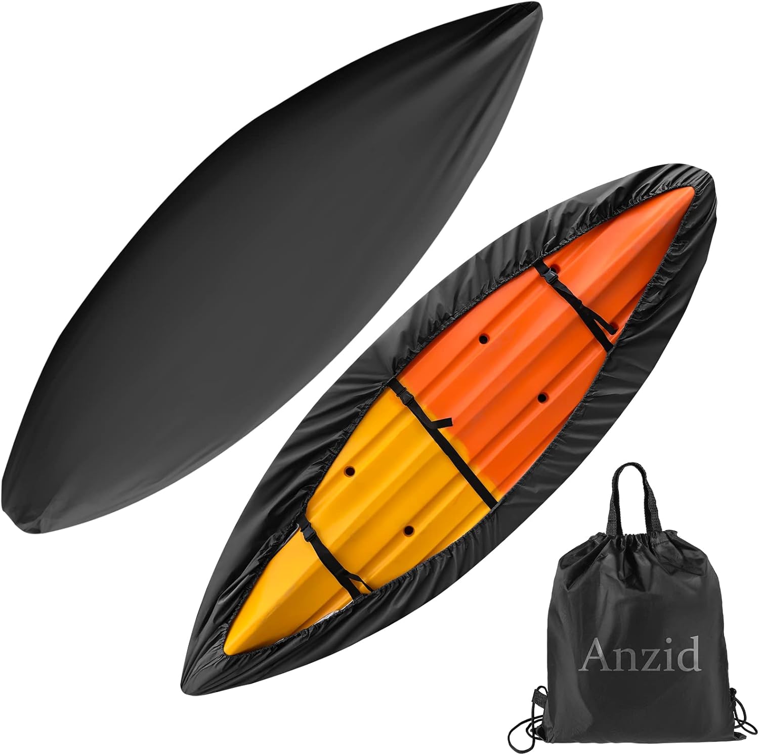 Anzid Kayak Cover 420D Thicken Waterproof for Outdoor Storage, Dust Cover-UV Sunblock Shield Protector Kayak Canoe Cockpit Accessories for Indoor/Outdoor Storage Anzid Kayak Cover 420D Thicken Waterproof for Outdoor Storage, Dust Cover-UV Sunblock Shield Protector Kayak Canoe Cockpit Accessories for Indoor/Outdoor Storage