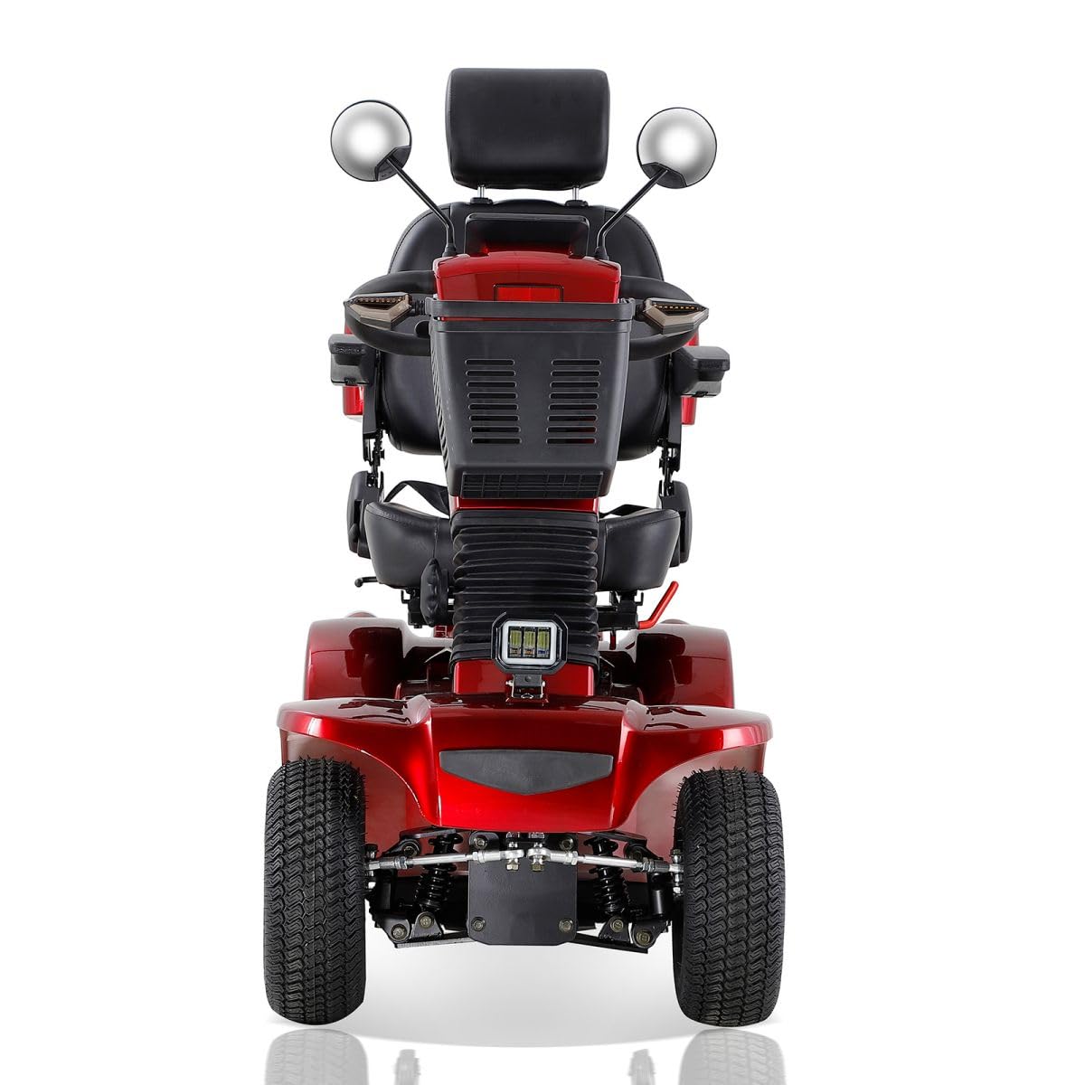 BSH Patinete de movilidad con 4 ruedas Asiento de capitán móvil senior-Max. 15 km/h, espacioso espacio de almacenamiento-asiento giratorio-freno electromagnético rojo