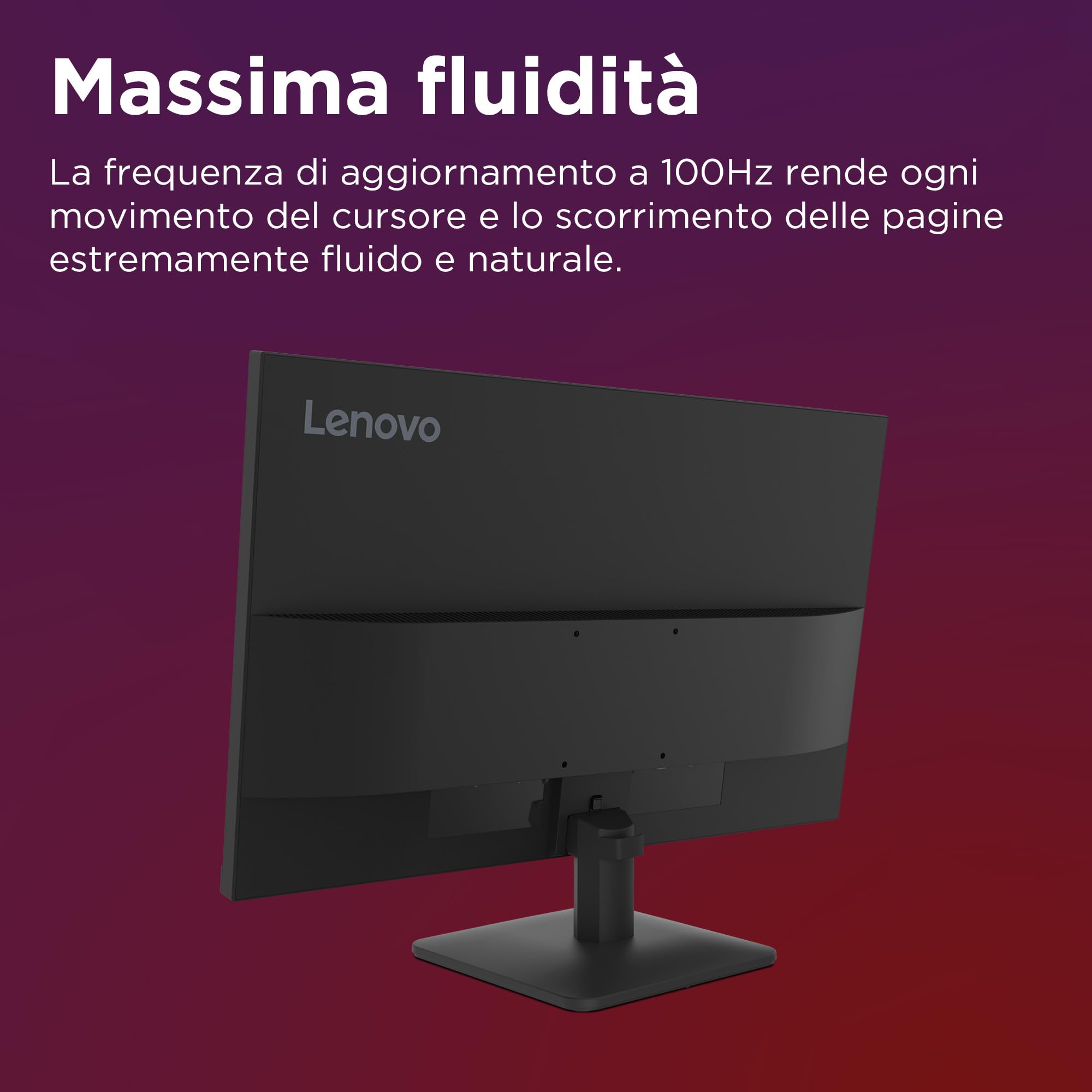 Lenovo ThinkVision S27-4e, monitor professionale 27" Full HD, pannello IPS ad alta fedeltà cromatica, frequenza 100Hz e protezione visiva avanzata – Nero