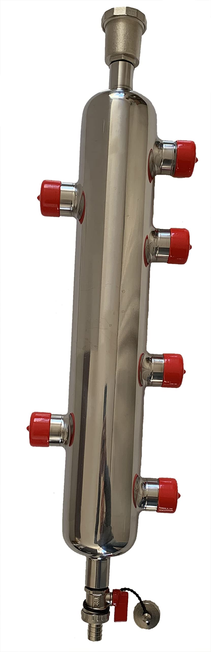 Separatore Idraulico 6x1 Pollice GZ 2x1/2 Pollice GW Acciaio Inox 10 Bar Accoppiamento Valvola Di Spurgo Scarico Corpo Di Accoppiamento Per impianto Di Riscaldamento