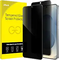 JETech Película de Vidro Temperado de Privada para Samsung Galaxy S25 5G, Protetor de Ecrã Anti-Espionagem Compatível com ID de Impressão Digital, Pacote com 2