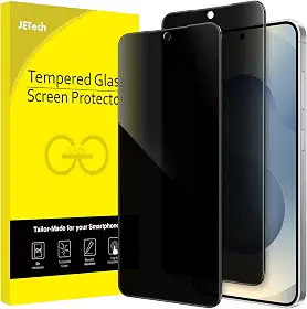 JETech Película de Vidro Temperado de Privada para Samsung Galaxy S25 5G, Protetor de Ecrã Anti-Espionagem Compatível com ID de Impressão Digital, Pacote com 2