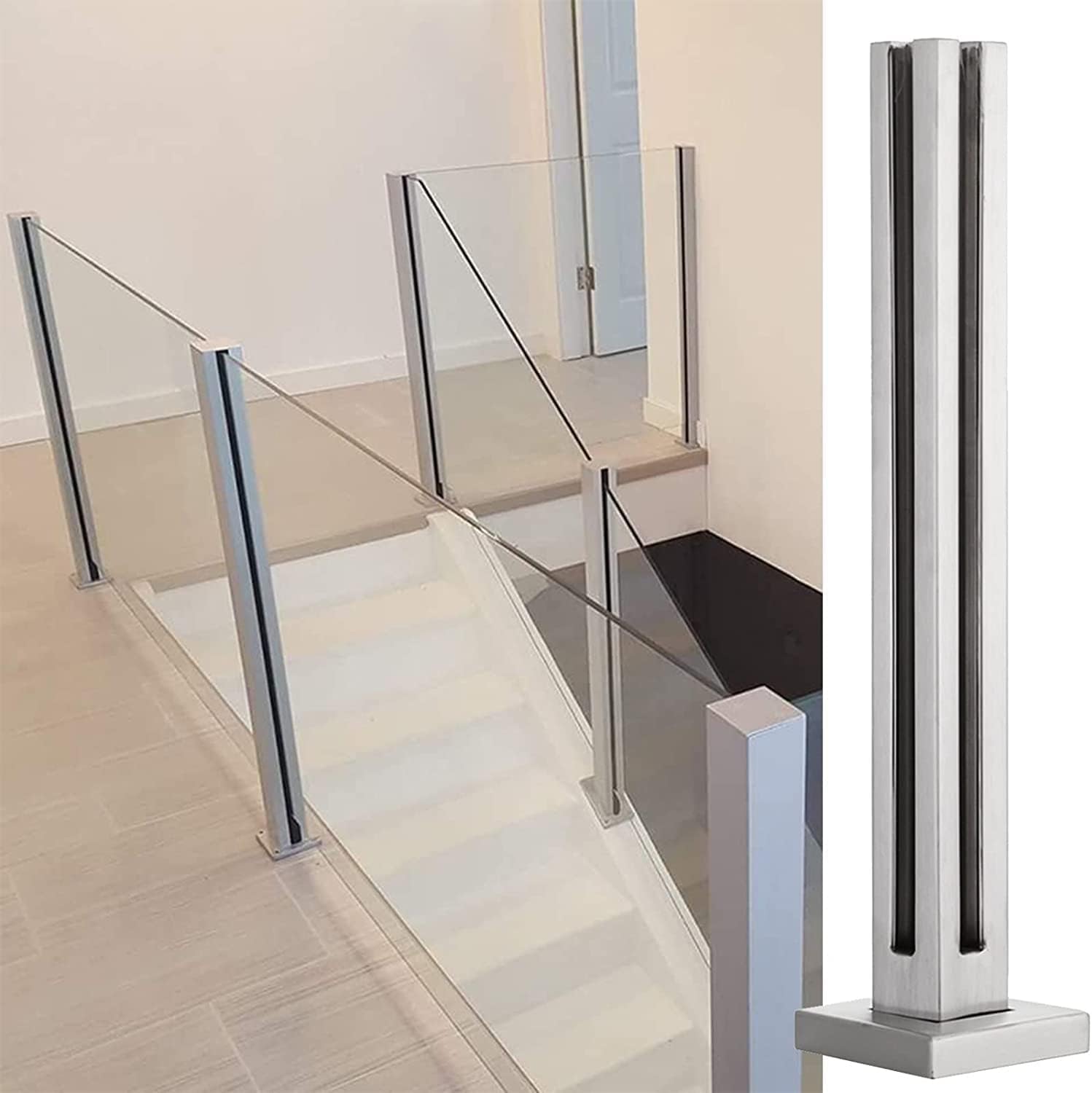 Poteau de balustrade en acier inoxydable 95cm pour sécuriser un escalier