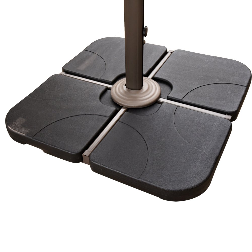 Amazon Com Snail Fillable Umbrella Weights For Offset Patio Umbrella Sand Or Water Filled Cantilever Umbrella Square Base Plate Set Pack Of 4 176 Lb After Sand Filled Black Garden Outdoor