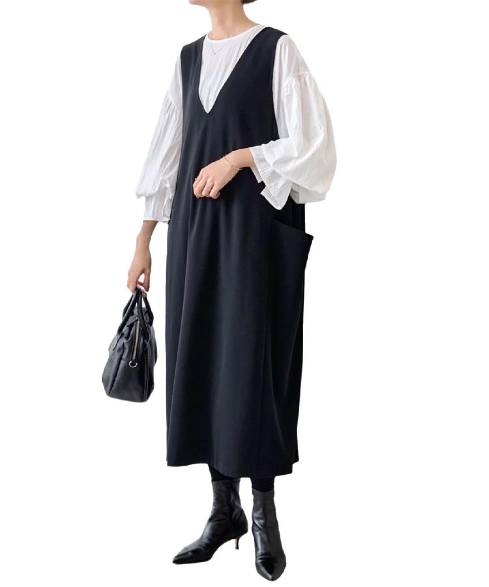 Amazon.co.jp: ワンピース ノースリーブ マキシ丈 秋 ロング ロング  