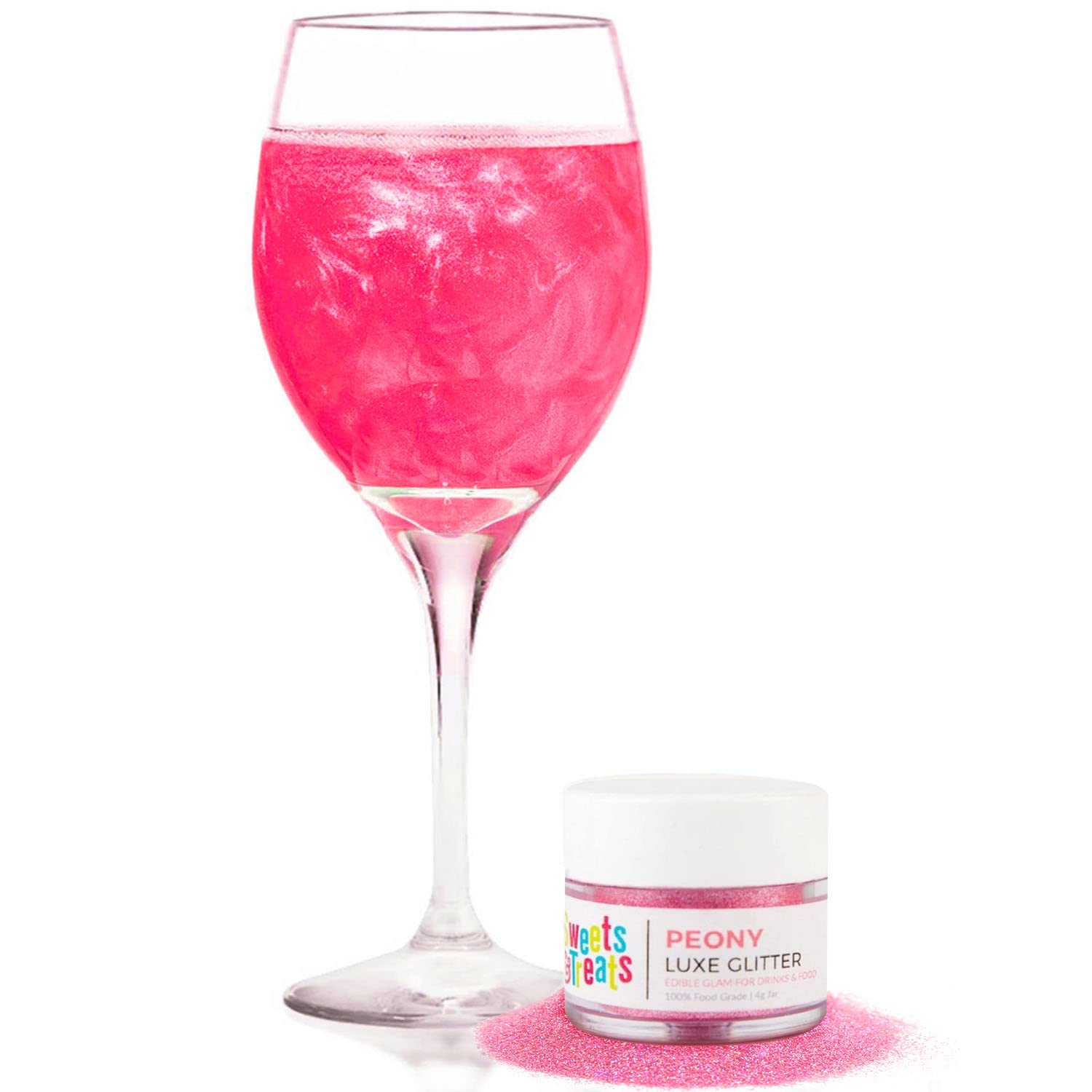 Bulk (20g) Pink Edible Glitter for Drinks | Premium Pink Edible Glitter for Cakes Drink - Shimmer Glitters Cake Decorations for Strawberries Cocktail Shimmering
