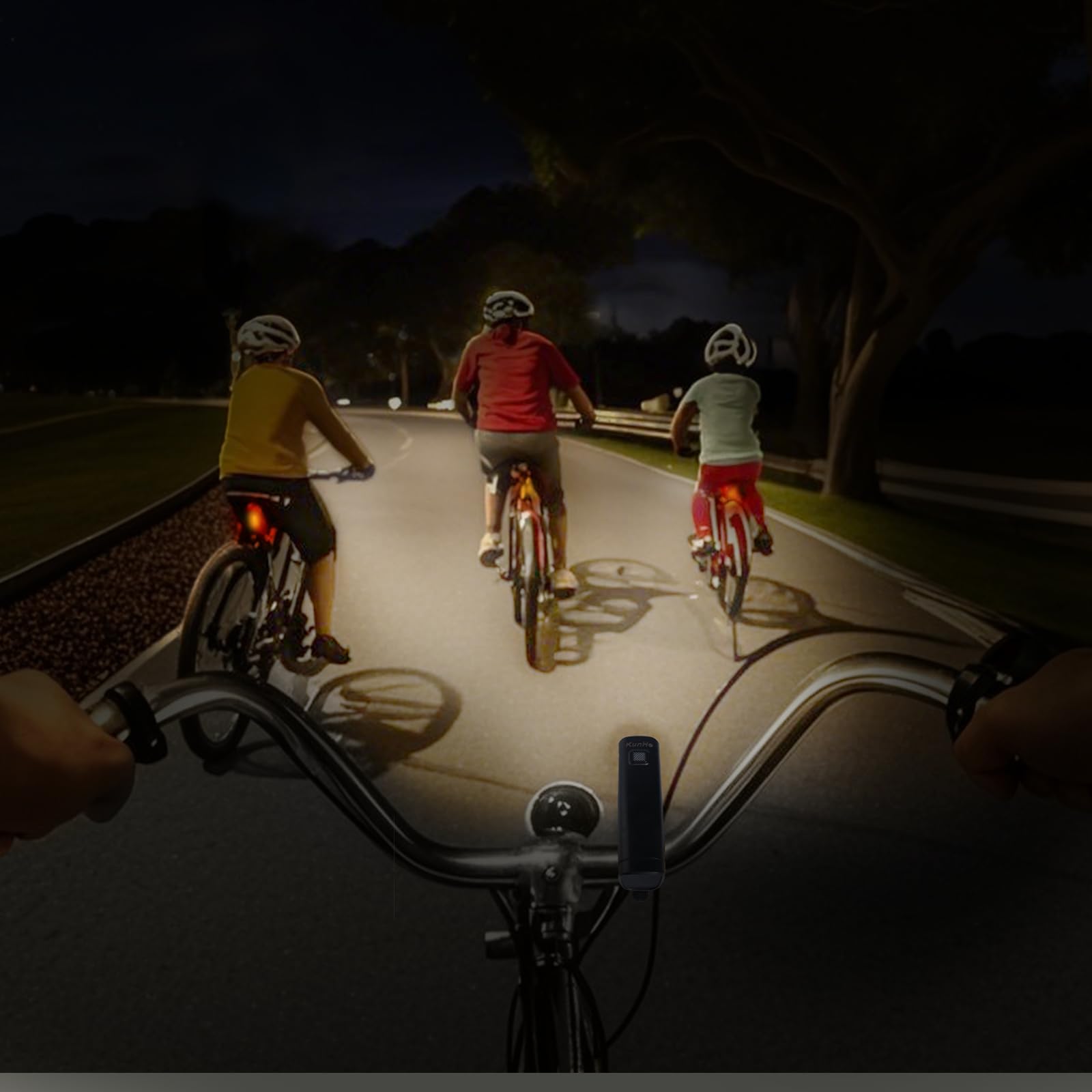 KunHe Lot de 1 ou 2 lampes de vélo 227 lumens 1600 mAh rechargeables avant et arrière avec étanchéité IPX4 4 modes pour cyclisme de nuit