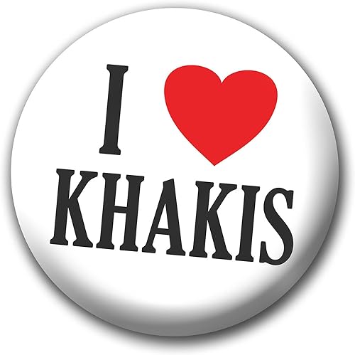 Miniatura 2 de BUTTON DELI I Love Khakis and Hello My Name is Jake, divertidos botones para disfraz de Halloween, paquete de 2, diseño de seguro de corazón I 308