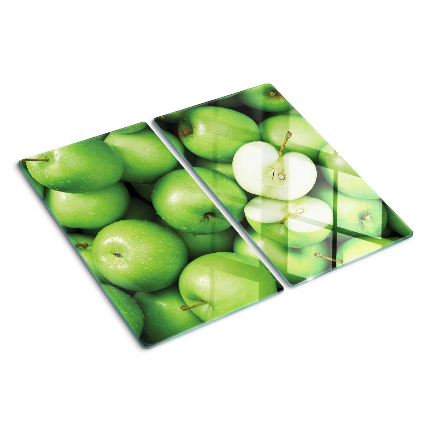 Planche de cuisine en verre aux bords polis, design symétrique haut de gamme