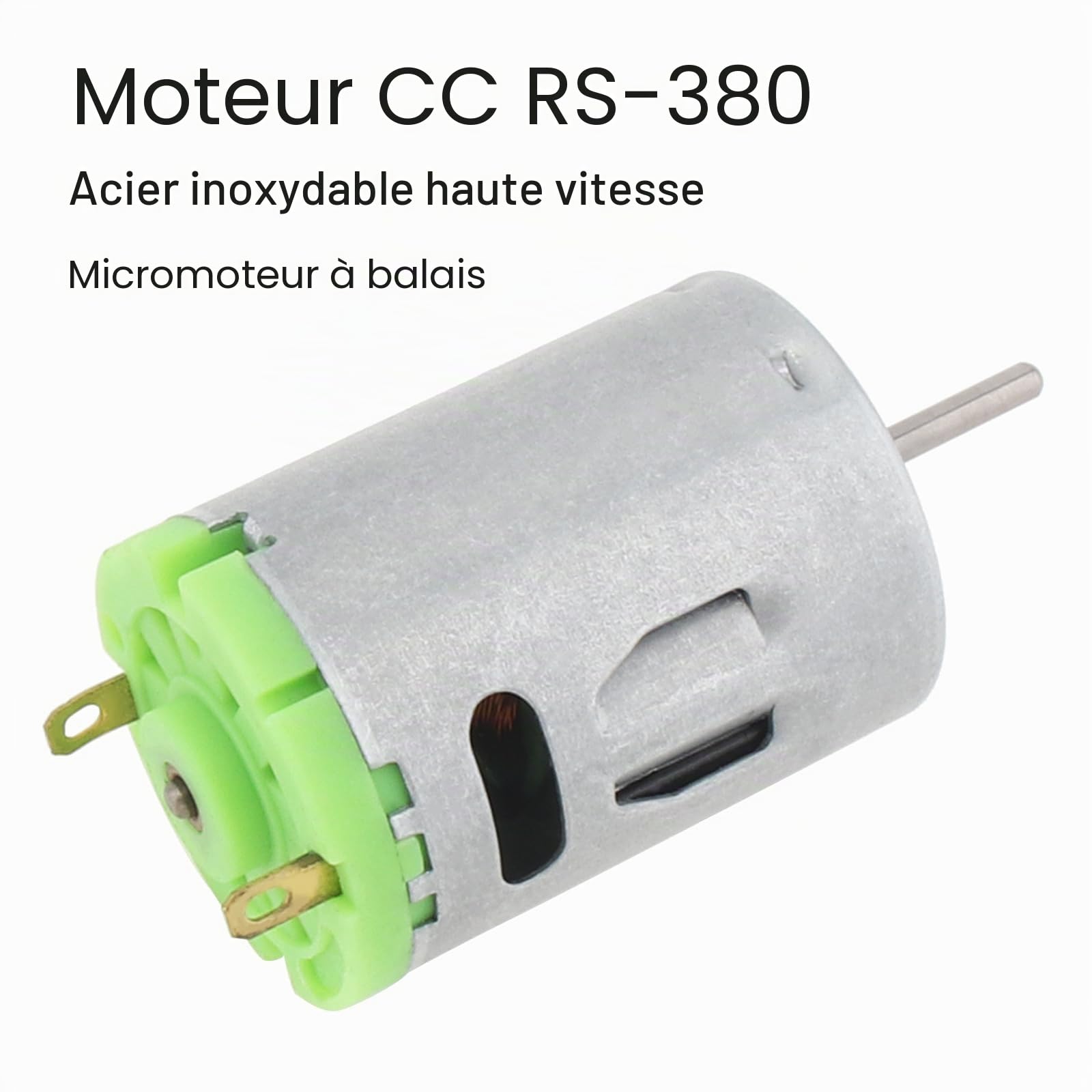 ChgImposs R380 6-24V DC Moteur 6000RPM ~ 24000 tr/min à Haute Vitesse Micro Moteur Motal Motor en Acier Inoxydable pour les Jouets de Bricolage Hair Dier Mini Ventilateur Petit Appareil