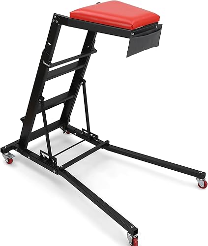 Garage Shop - Enredadera resistente con alta capacidad (400 libras), altura ajustable, plegable, con ruedas giratorias y enredadera de motor