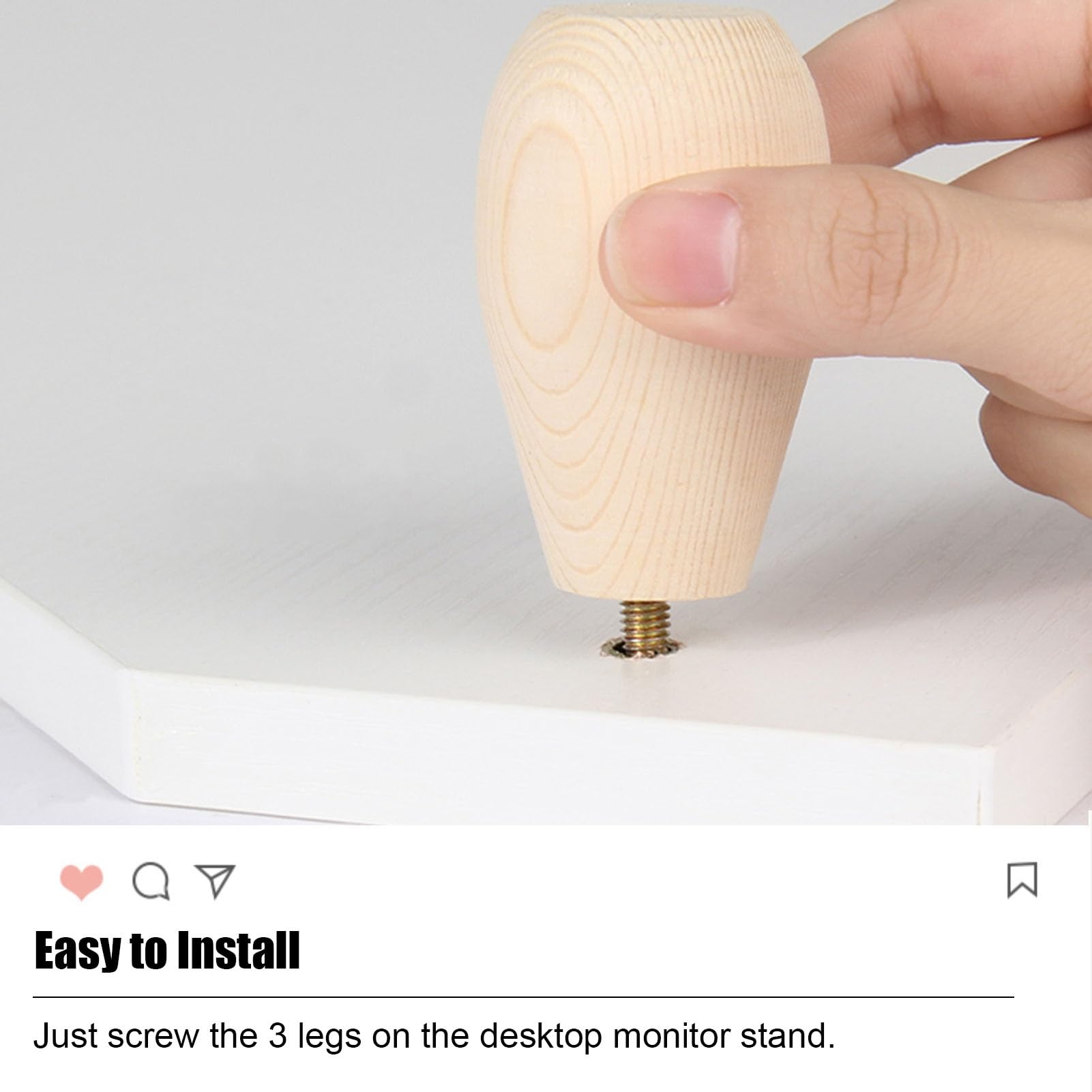 Biały, drewniany, narożny stojak pod monitor, trójkątny, ergonomiczny stojak pod monitor komputerowy, solidna półka biurowa do przechowywania na biurku, do ekspozycji/notebooka/kom