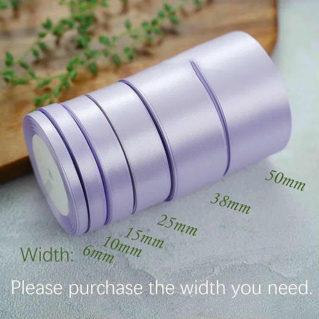25 Yards Satinband 50 mm 38 mm 25 mm 15 mm 10 mm 6 mm für DIY-Verpackungen, Seidenbastelbedarf, Nähzubehör, Partydekoration, Glitzer-Silber, Breite 50 mm