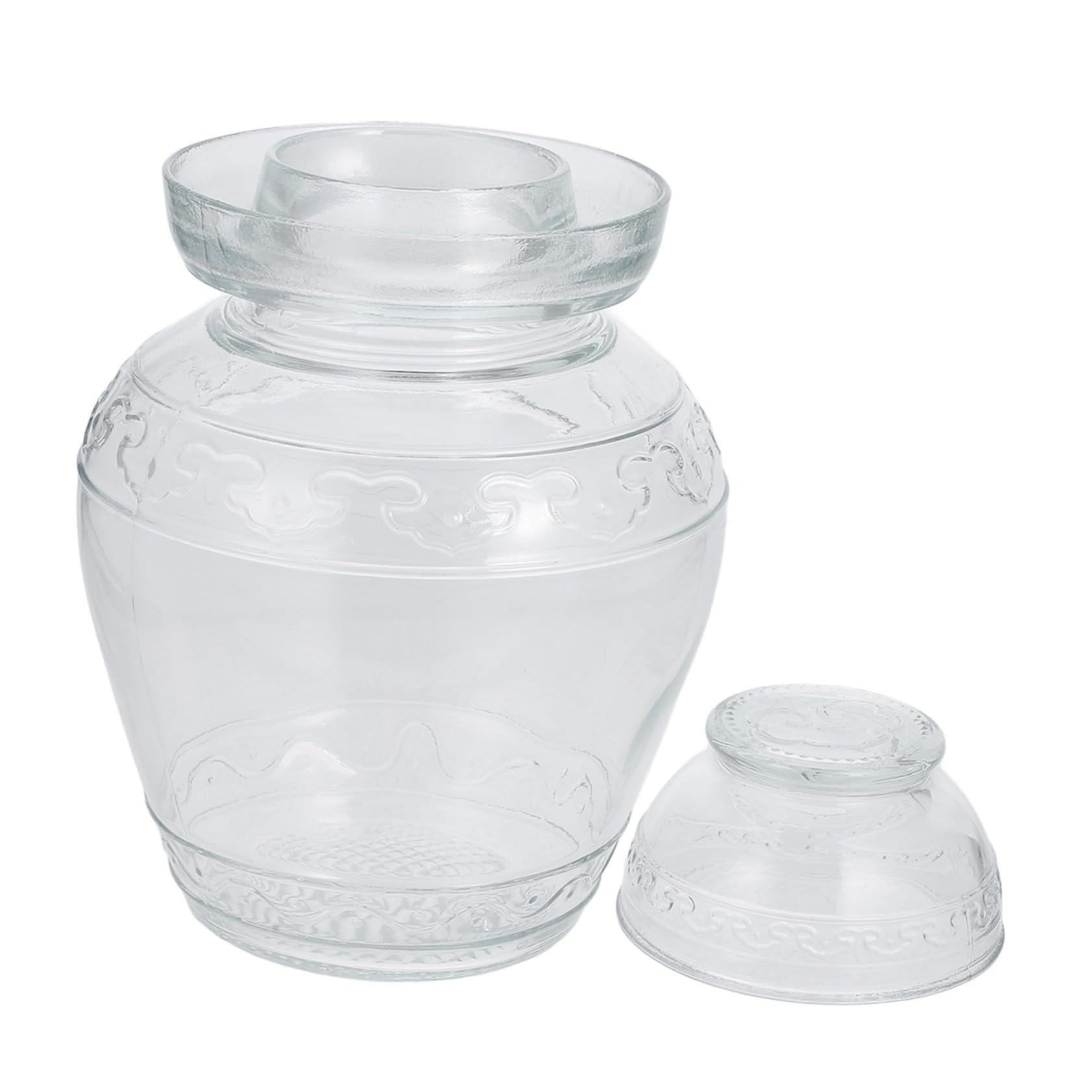 Gatuida Gurkenglas aus Glas, Transparent, für Lebensmittel, Küche | Großes Fassungsvermögen, Lebensmittelversiegelt, Schlichtes Modernes Design
