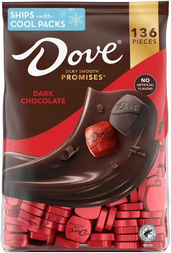 DOVE PROMISES Dark Chocolate Candy, 38.9 Oz, 136 Count Bulk Bag