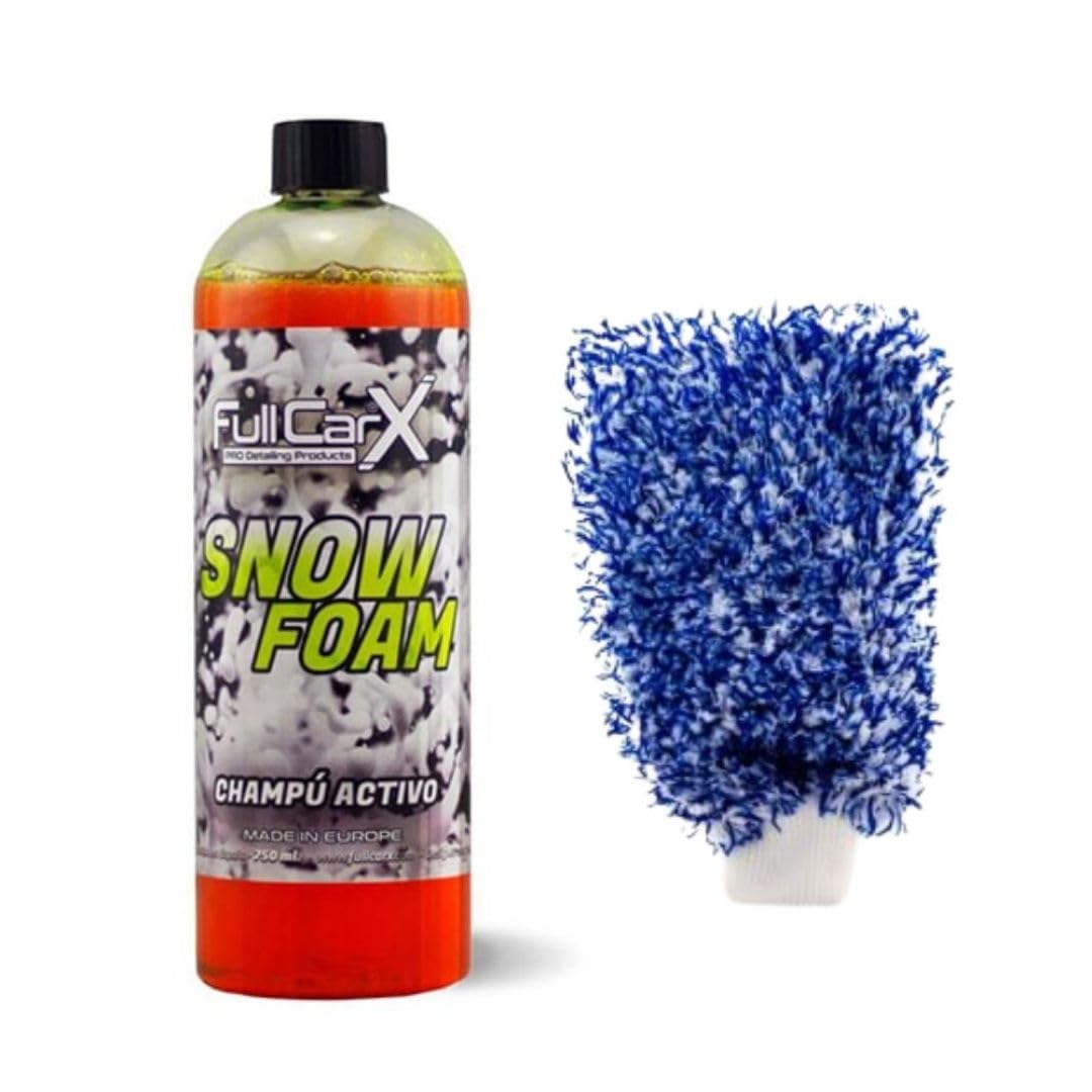 AutoFullCar Kit completo per lavaggio auto, shampoo a pH neutro, secchio con griglia, guanto in microfibra, asciugamano per asciugatura XXL, accessori per pulizia esterna
