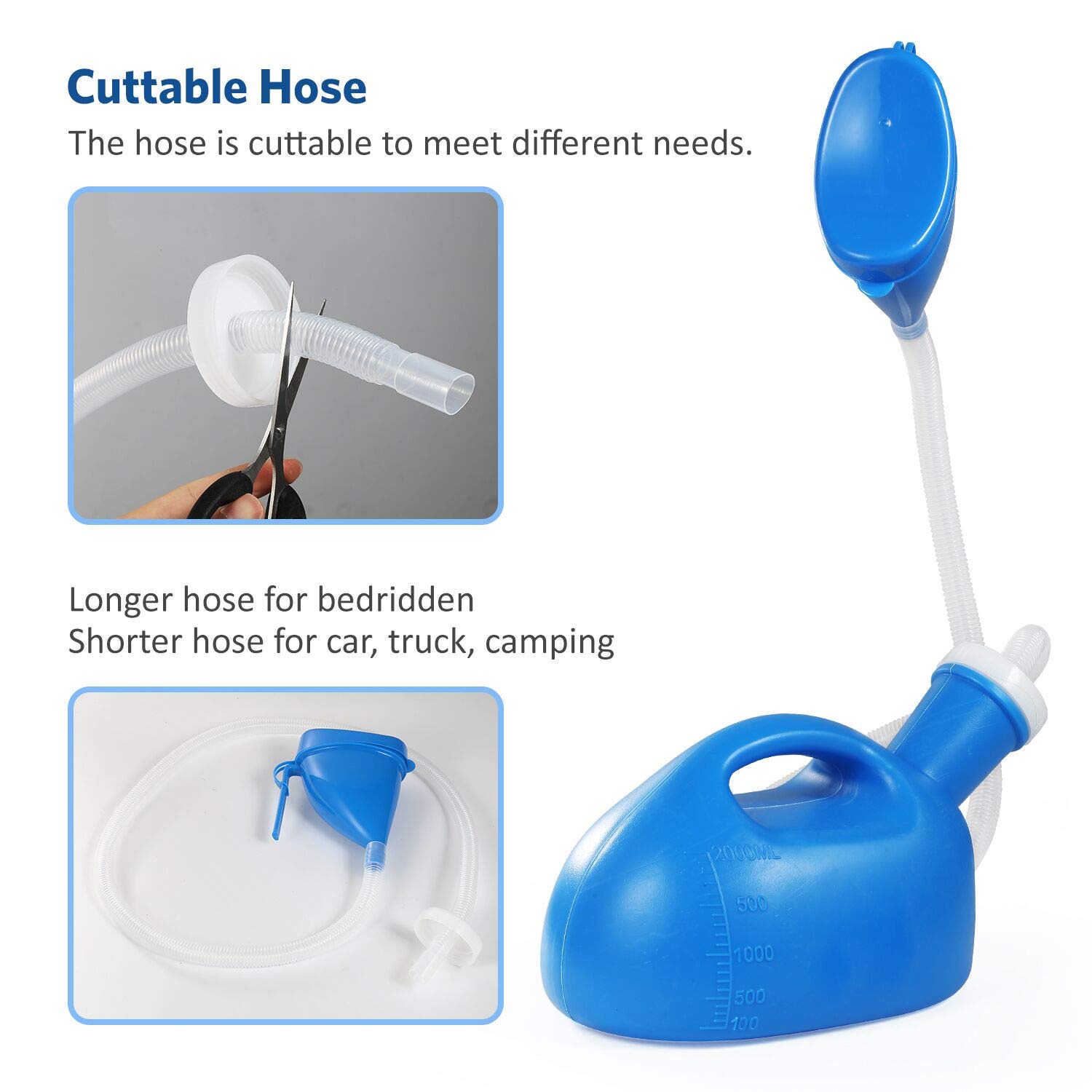 Buy ONEDONE Portable Urinal for Men Women 2000ML Female Urinal 2 in 1