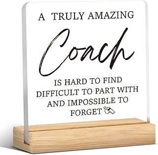 Inspirational Coach Appreciation Gift for Men Women - Baseball Softball Soccer Coaches Thank You Acrylic Sign - Home Office Desk Decor