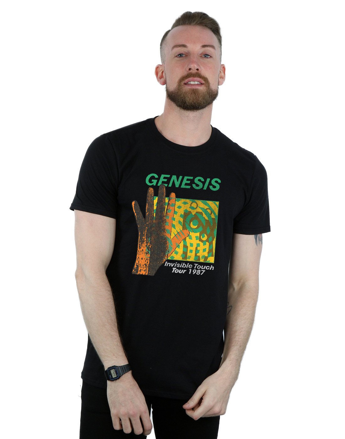 Genesis Invisible Touch Tour T-Shirt - Black - Large - 100% Cotton