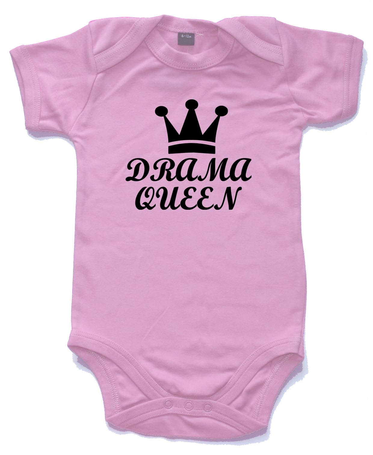Naughtees Drama Queen babygrow onesie bubblegum pink 6-12 months