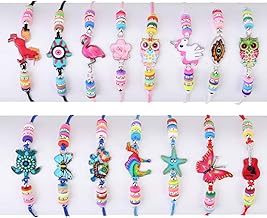 faburo 15pcs Braccialetti Amicizia Bambini, Braccialetto per Bambini Tessuti Unicorno Regolabile Intrecciati per Festa Compleanno Regalo Gioielli Ragazza