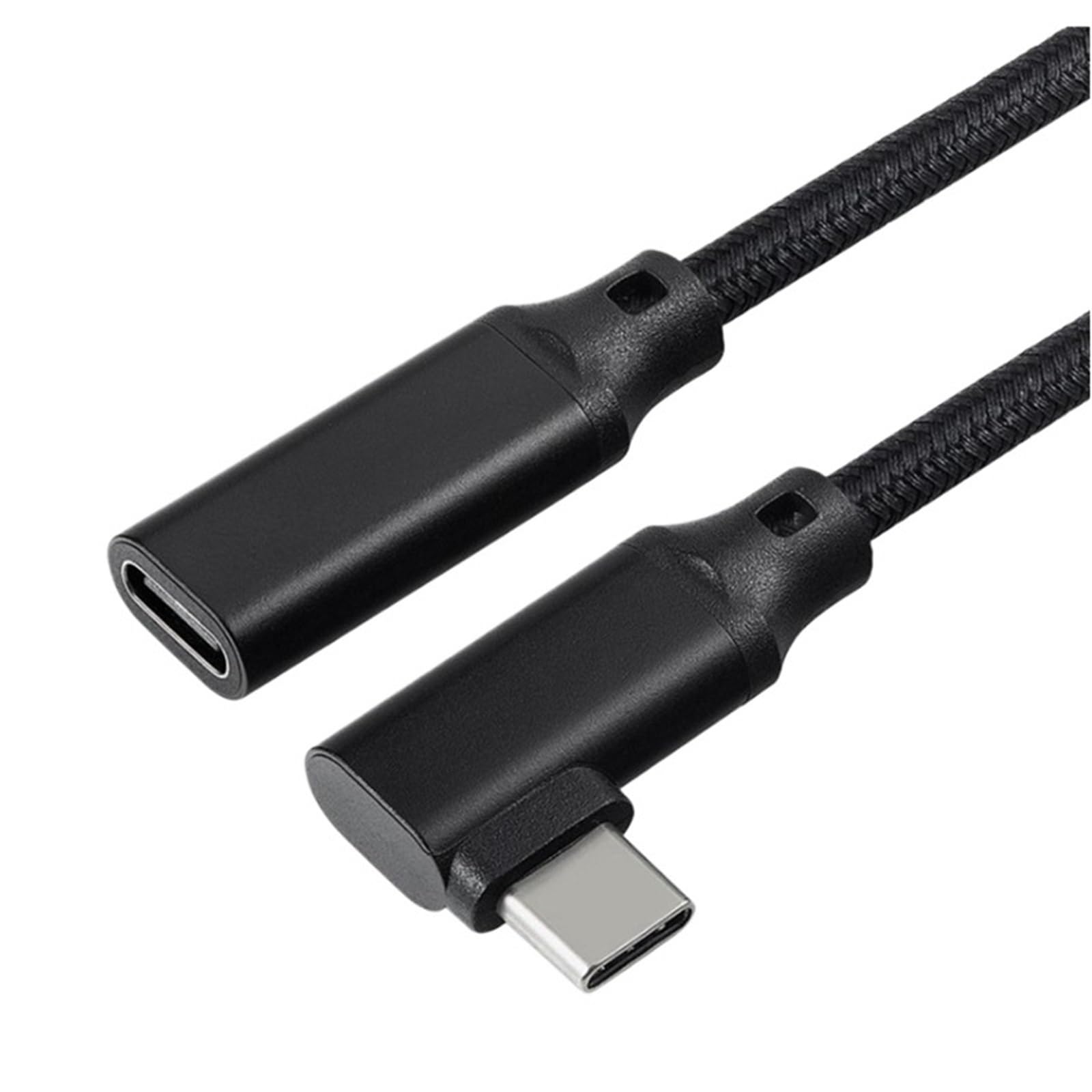 5A PD 100 W kątowy przedłużacz USB-C, gniazdo na wtyczkę, kabel do ładowania daty typu C (2 m, UC-315-Black-RI)