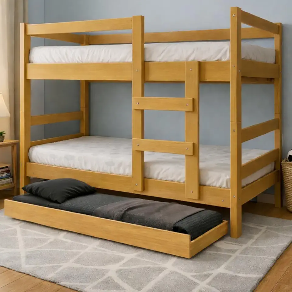 Treliche Barreto Lonçarcci, Beliche com Cama Auxiliar, Triliche Segurança 3 Camas Solteiro 188x88cm (Cinamomo)