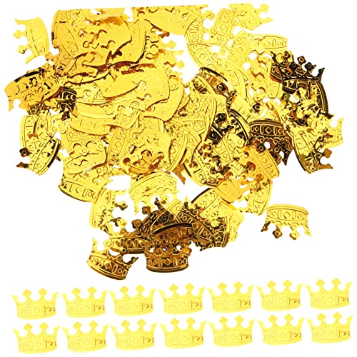 COLLBATH 4 Packs Gold Crown Confetti Table Scatter Pvc Party