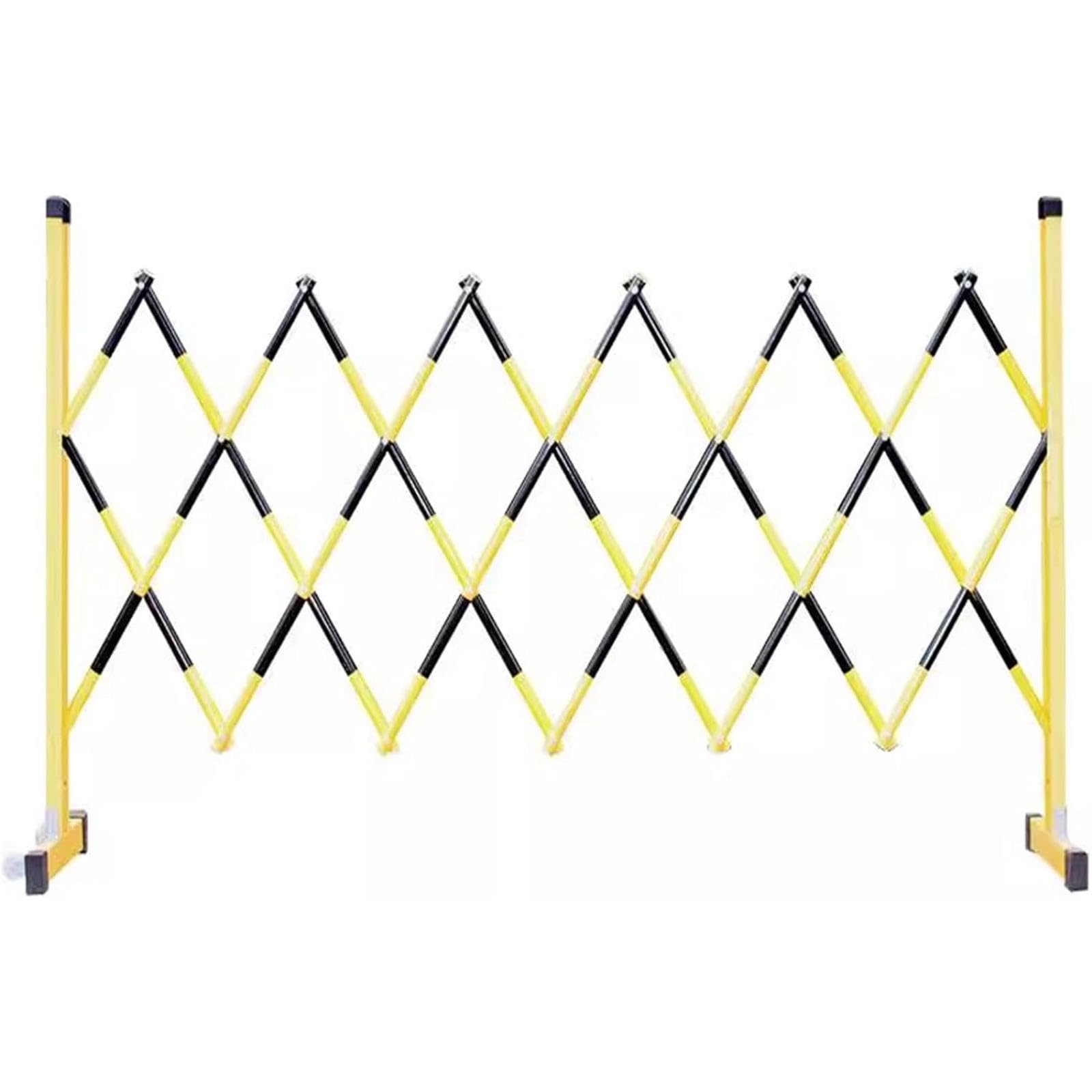GDMDPTE Retractable Traffic Guardrail Safety Barrier with Casters, Expandable Metal Barricade for Traffic Control, Pool Safety, and Yard Protection