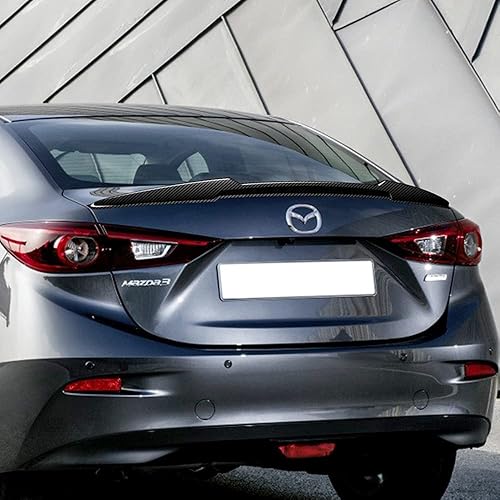 Miniatura 5 de Q1-Tech, alerón de maletero de fibra de carbono, compatible con Mazda 3 Sedan 2014-2018, alerón de borde trasero del maletero, 2015 2016 2017,