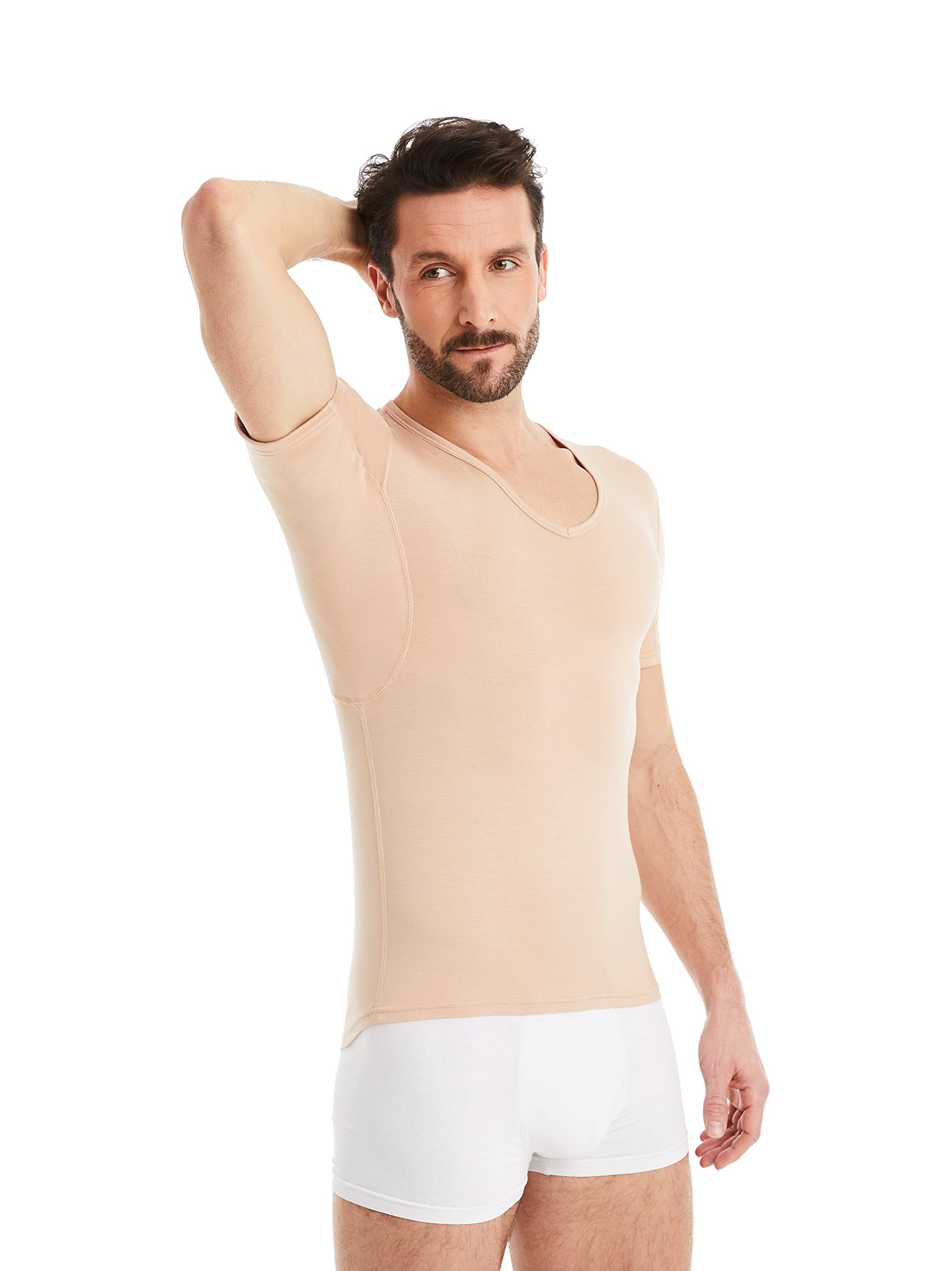FINN Anti-Schweiß Shirt Herren mit V-Ausschnitt und integrierten Achselpads gegen Starkes Schwitzen - Unterhemd mit garantiertem Schutz vor Schweißflecken und Schweißgeruch