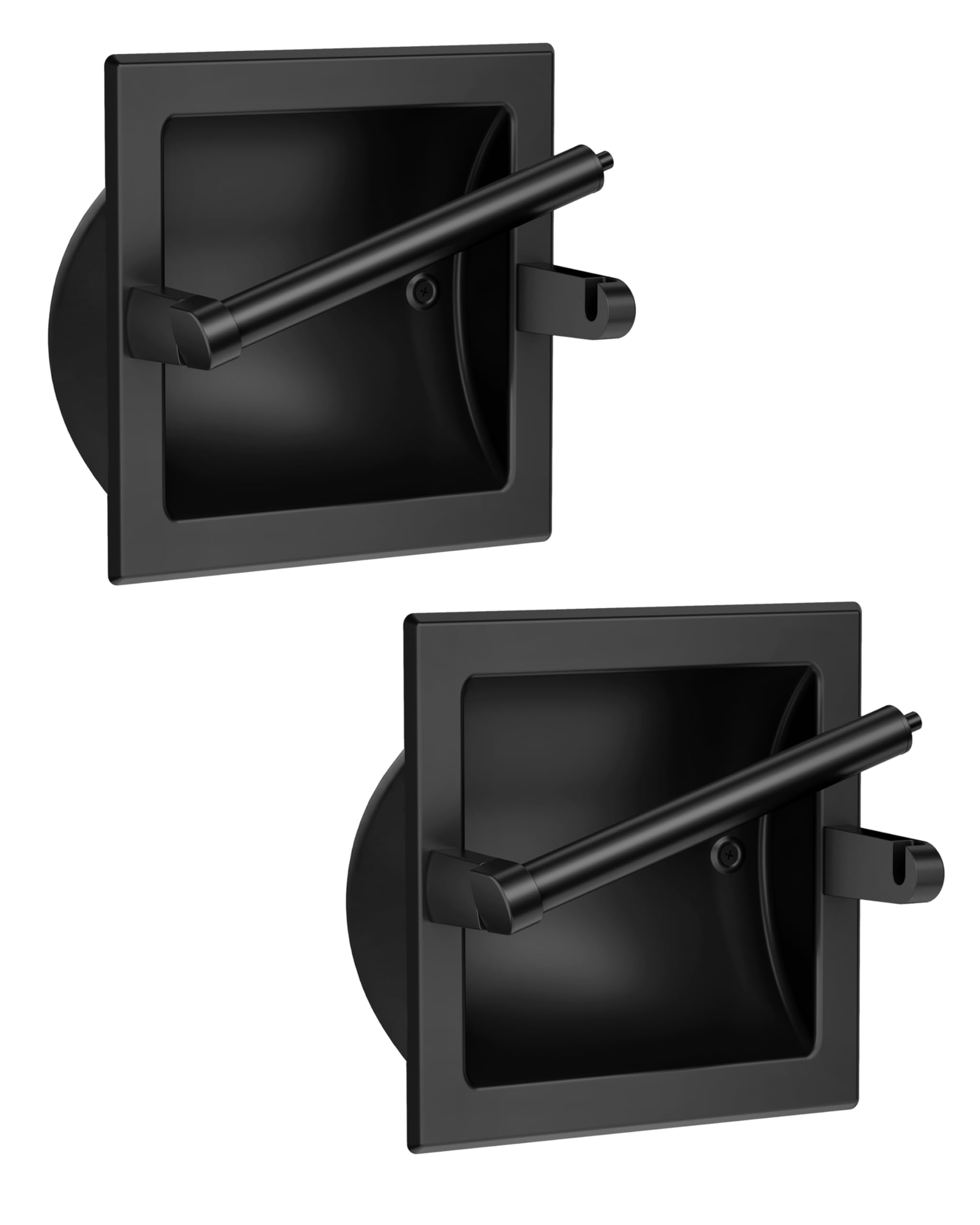 Recessed Toilet Paper Holder Wall Mount Brushed Nickel — Amazon image 9
