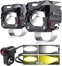 ELTRON TURBO 12-24V DC 160 W Power 3 Month Warranty Super High Bright Ultra Fog Light Universal For All Bikes, Cars, Motorcycle, Scooties Projector Light Spot Beam (Pack Of 2, White + Yellow), LED