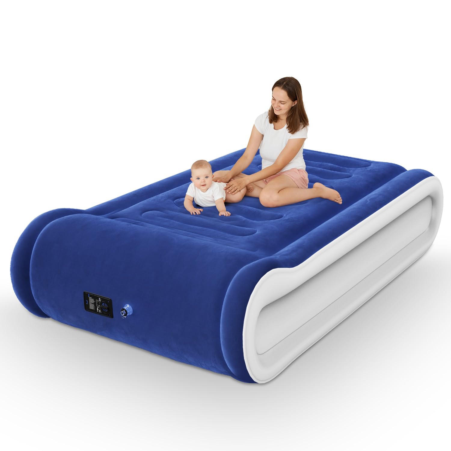 Luxchoice Air Mattress with Built in Pump Air Bed Twin Blow up Mattress with Integrated Pillow Flocked Surface Inflatable Mattress for Home or Travel