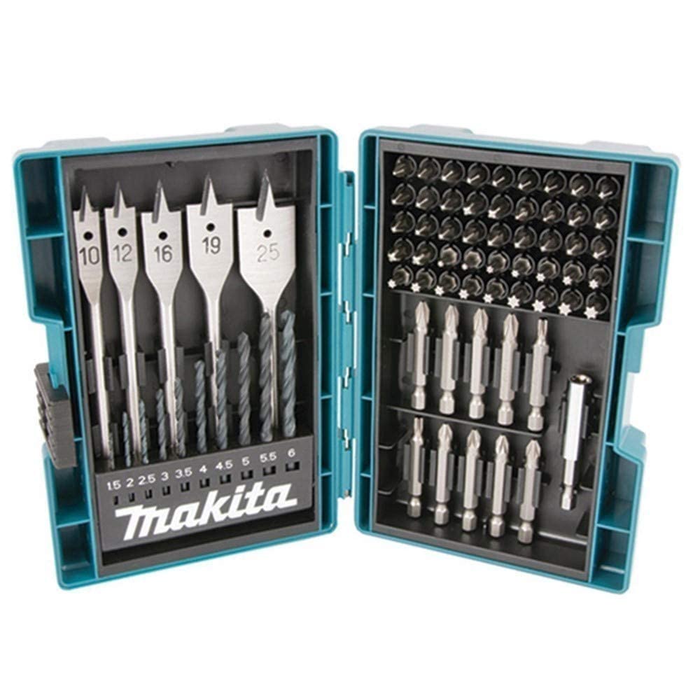 Makita 71pcs Drill Bit Set - Titanium, Black Oxide, Spiral Point