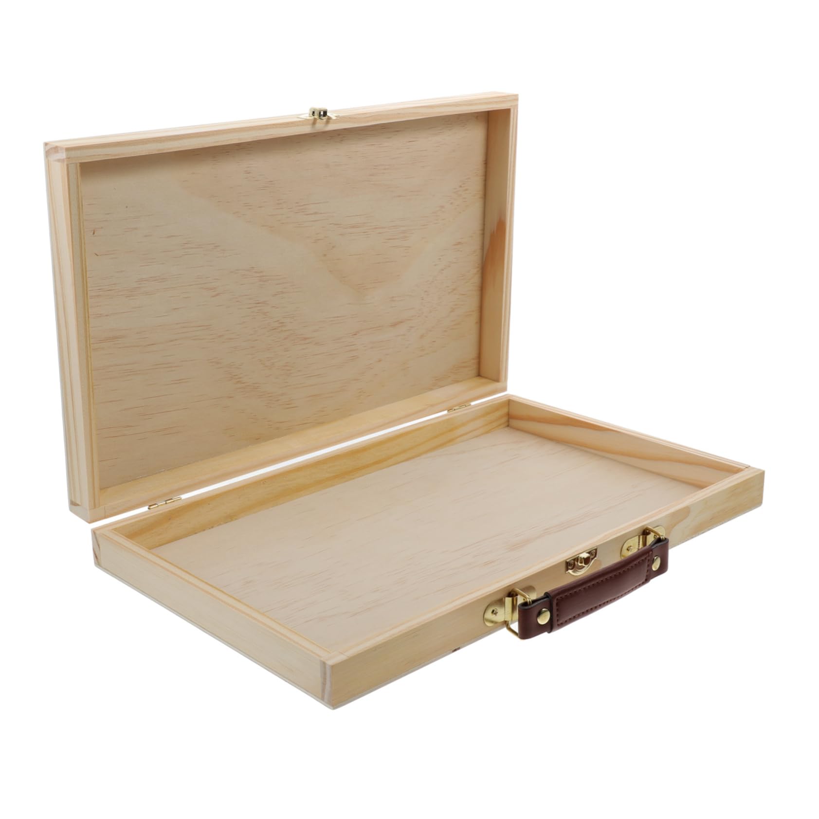 Lurrose 1pièce Boîte De Rangement Bois Pour Peinture Et Crayons Étui Pratique Multi-usage Bois Massif Pour Étudiants Et Artistes