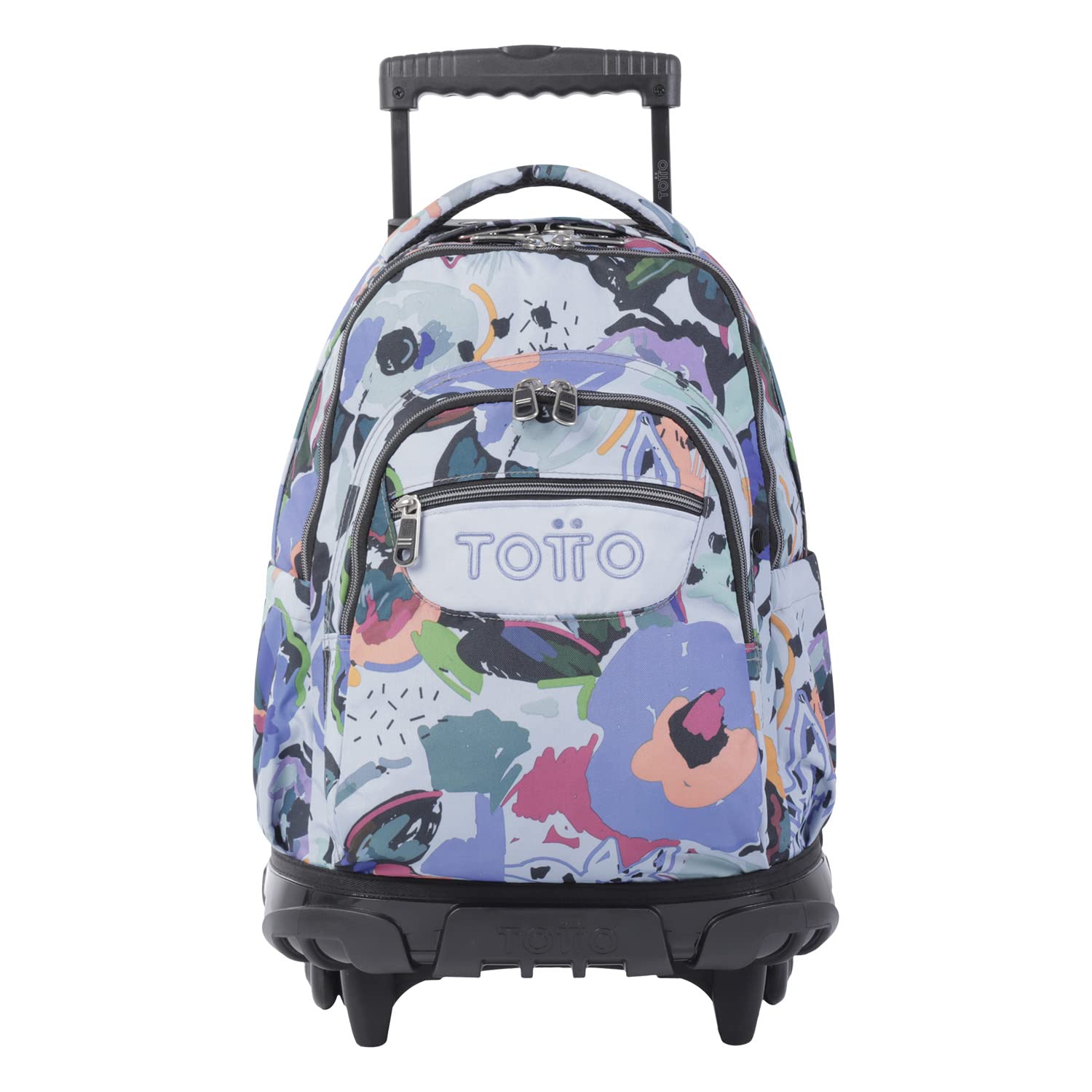 TOTTO Mochila escolar con ruedas lienzo floral - Renglones TAMAÑO GRANDE