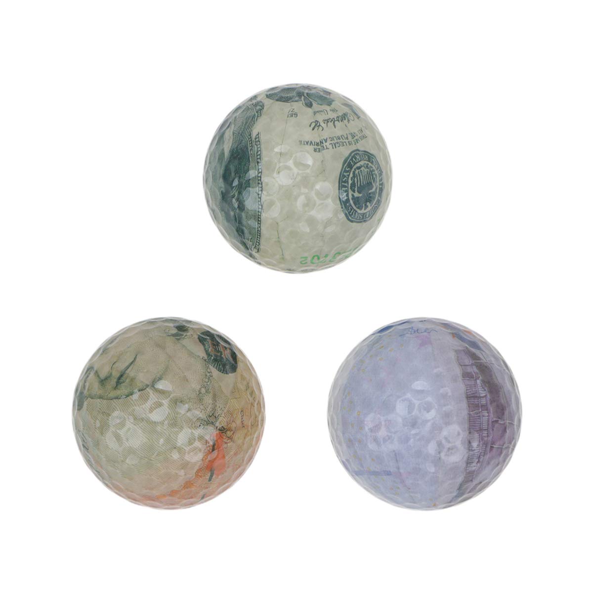 LIOOBO 골프 공 3개 실버 달러 파운드 유로 재미있는 참신하고 실용적인 골프 공(무작위 스타일)-Freehip.co.kr
