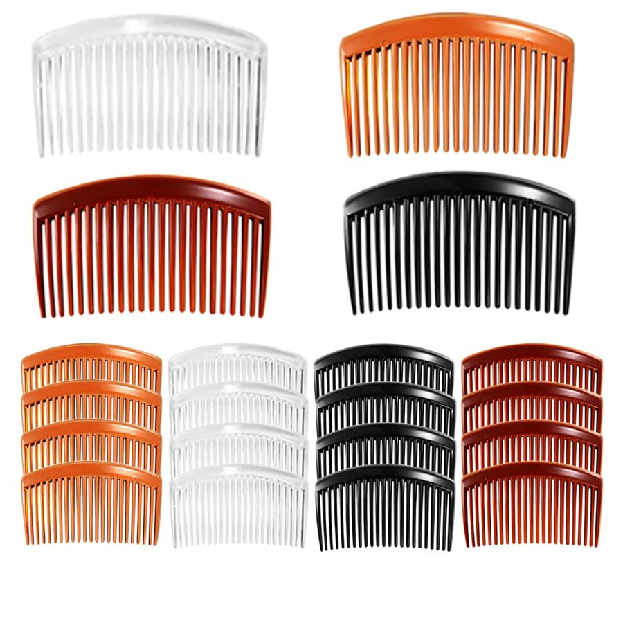 Paquete de 20 peines de plástico con giro lateral francés, 23 dientes, antideslizantes, accesorios de tocado, adecuados para damas, niñas, velo de disponible en Yaxa Peru