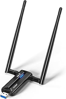 USB 3.0 WiFi 6E AX5400M WiFi Adapter for PC, 802.11AX, Tri-Band 6GHz/ 5GHz/ 2.4GHz, Dual 5dBi Antennas, USB WiFi Dongle Wireless Network Adapter for Desktop PC Laptop, Compatible with Windows 11/10