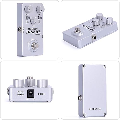 Miniatura 5 de COOLMUSIC C-DI01 Insane Distortion Pedal de distorsión de bajo para guitarra