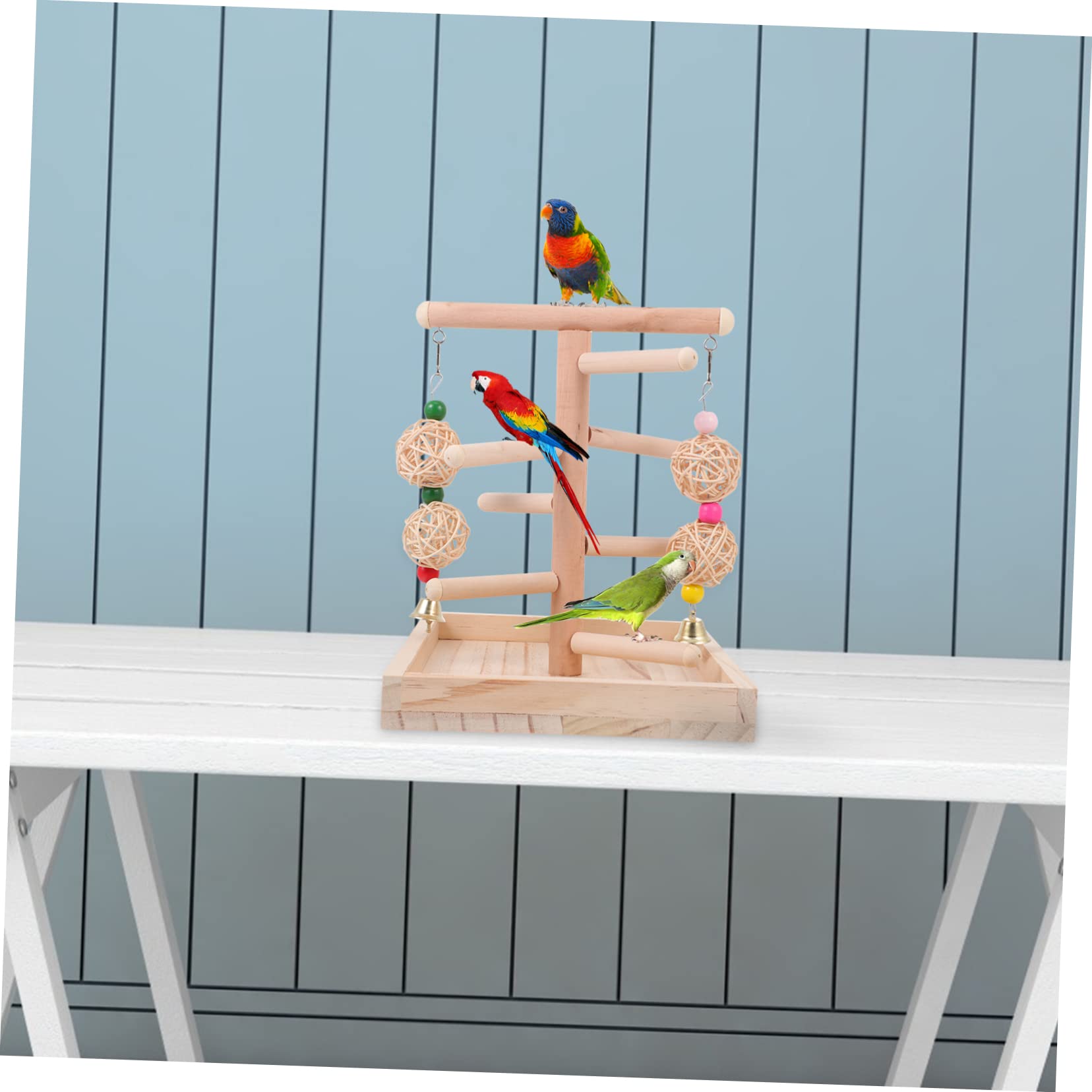 COLLBATH Perchoir à Oiseaux en Bois Support pour Cage, 1 Pièce