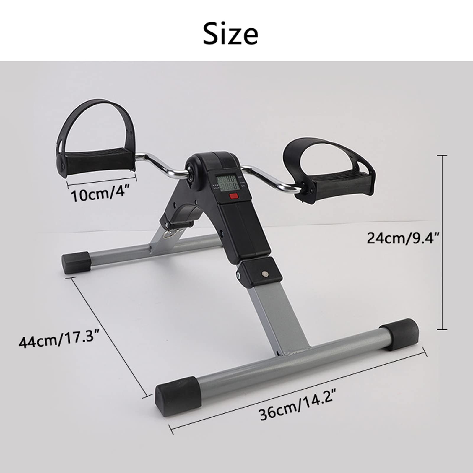 Ejercitador De Pedales, Ejercitador De Pedales De Bicicleta Debajo del Escritorio con Monitor LCD Resistencia Y Resistencia para Personas Mayores, Entrenamiento De Brazos Y Piernas, Ciclo De