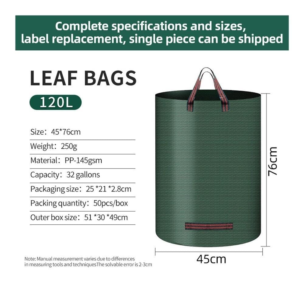 Borsa for foglie da giardino pieghevole riutilizzabile, sacco da prato Oxford impermeabile(Green500L)
