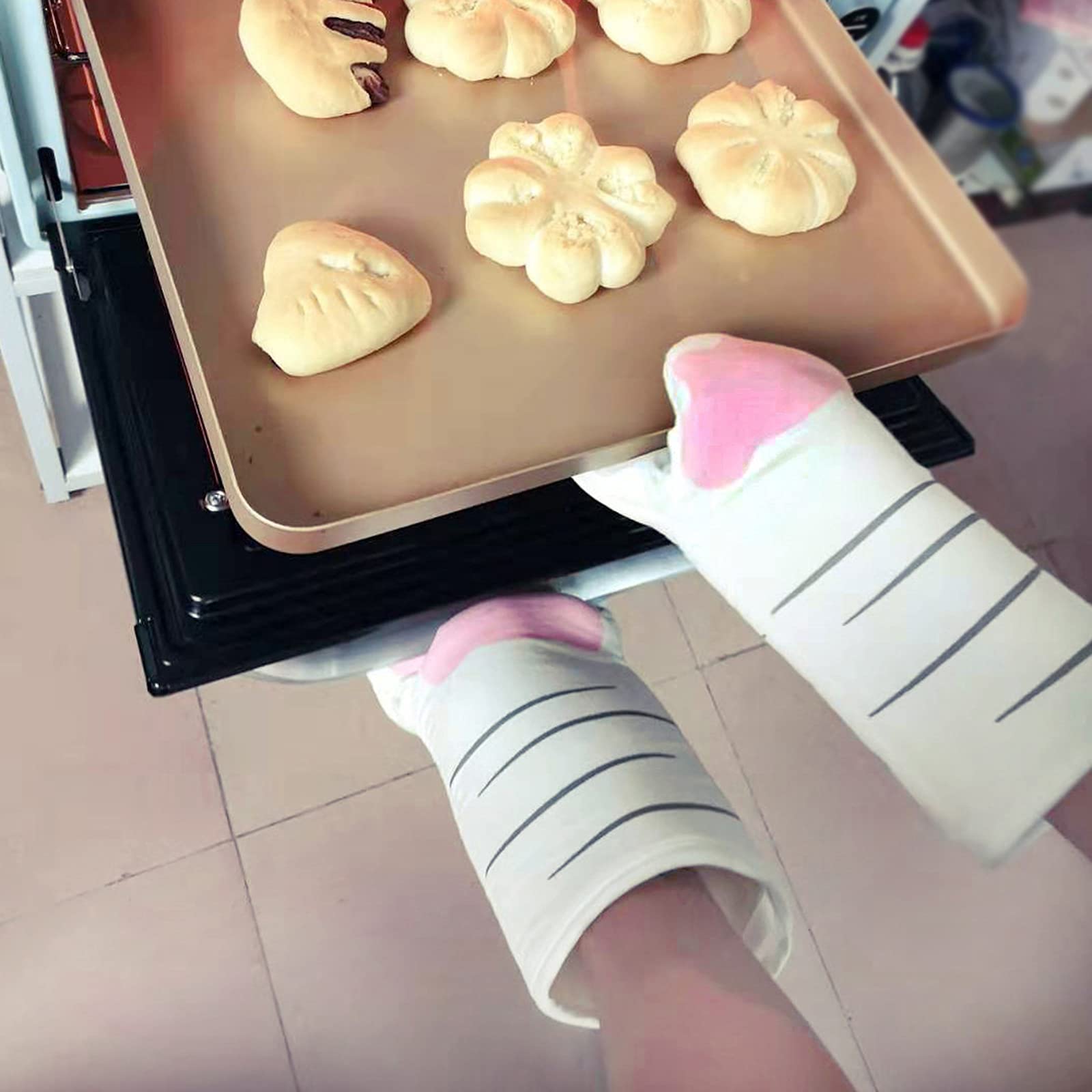 Guanti Da Forno Resistenti Al Calore Con Artigli Di Gatto - Simpatici E Funzionali - Foto 9