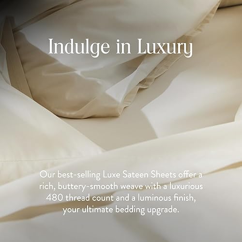 Miniatura 9 de Brooklinen - Juego de sábanas de satén de 4 piezas, 100% algodón, tamaño king, color gris guijarro, 1 sábana bajera, 1 sábana encimera, 2 fundas de