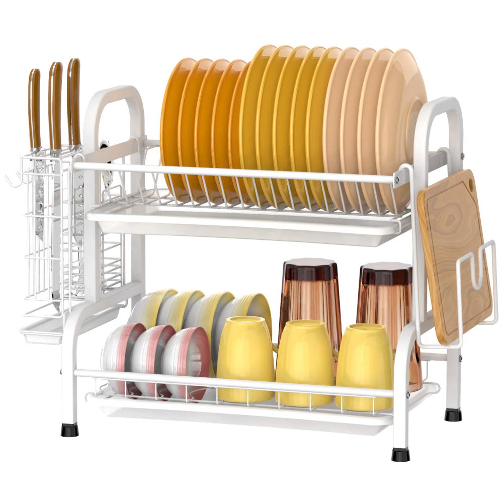 Buy Dish Drying Rack, Veckle 2 Tier 304 Stainless Steel Dish Rack Dish