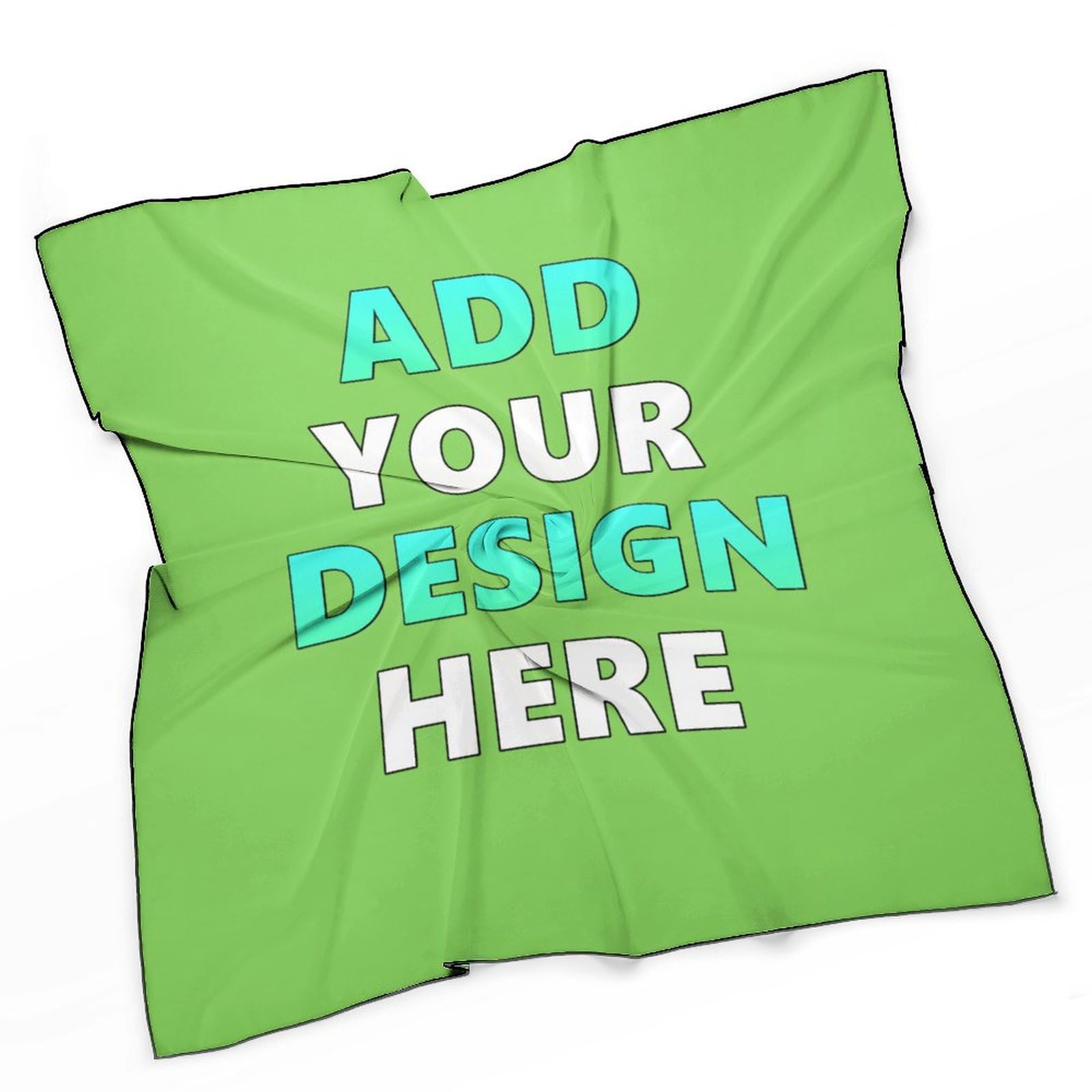 Custom Silk-Scarf Square Add Your Design Photo Text Personalized Neckerchief Customized Silk Head Scarf for Women Female